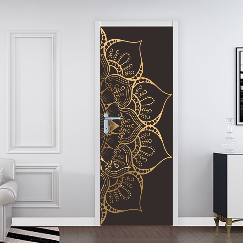 mt031 佛教曼陀罗图案门贴 玻璃橱窗贴 创意木门翻新墙贴