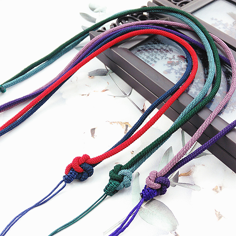 双色同心结项链绳 diy手工玉佩项链绳编织玉吊坠挂绳配饰男女款