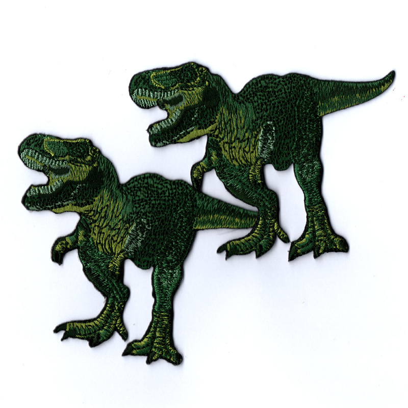 热销爆款恐龙刺绣布贴 动物绣花章加工定制 刺绣logo 服饰补丁贴