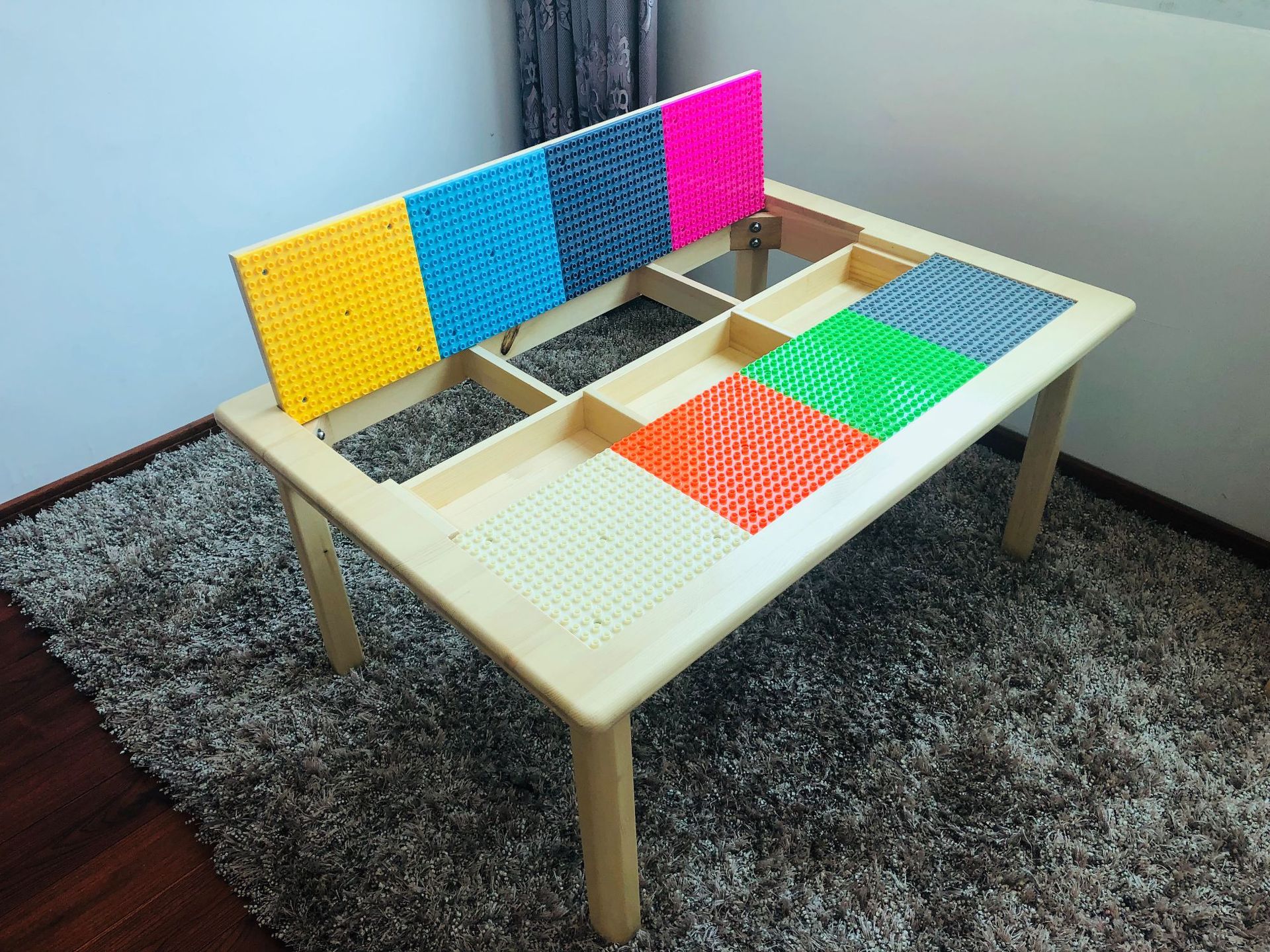 Children's Building Block Table Kindergarten Multi-Functional Solid Wood Game Table and Chair Baby Educational Toy Lego Handmade Study Table