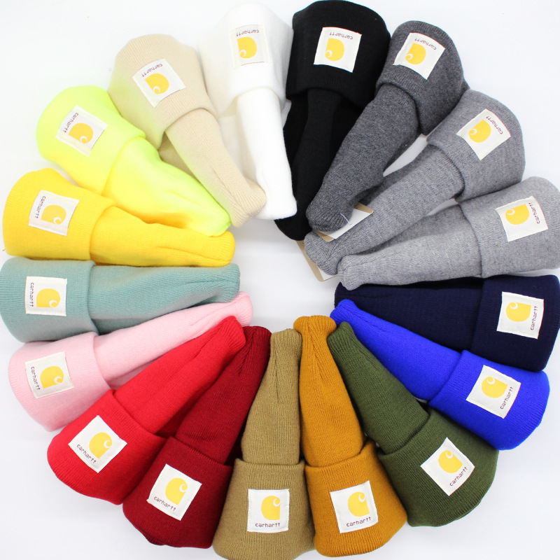 multi-color in stock european and american tooling woolen cap male fashion brand beanie hat female autumn and winter warm knitted hat student couples‘ cap