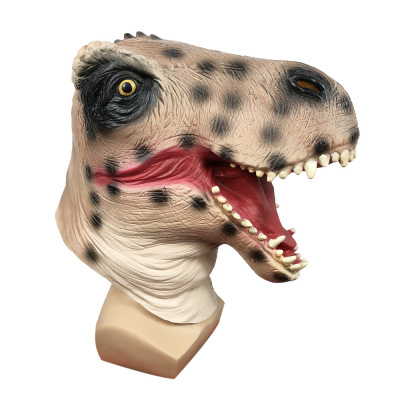 霸王龙面具乳胶动物头套 卡通动漫恐龙恶搞头饰 化妆舞会表演道具