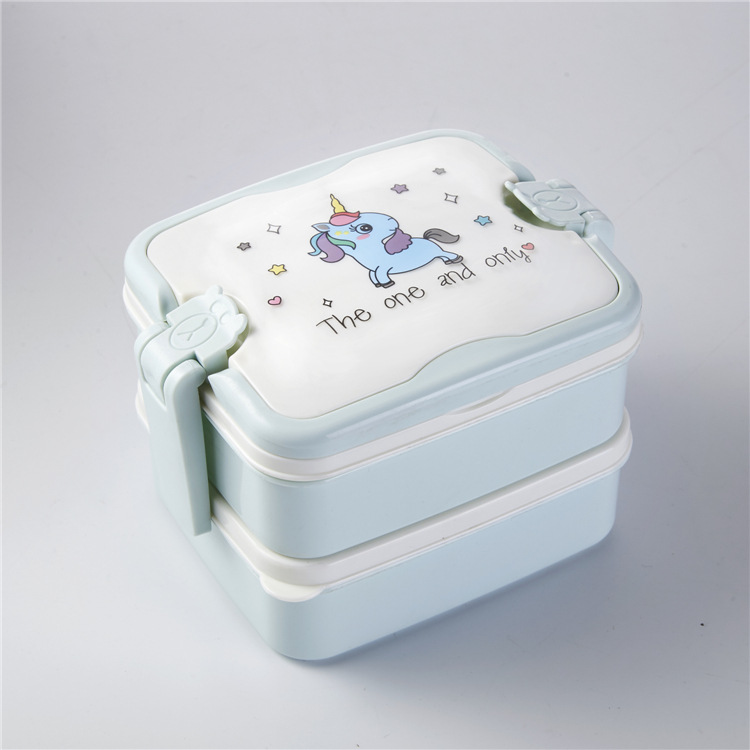 Pp Three-Level Grid Lunch Box Portable Student Bento Box Lunch Box Office Tableware Set