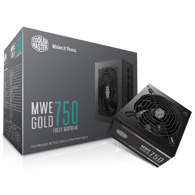 酷冷至尊mwe750 额定750w 电脑台式机全模组电源80plus金牌电源