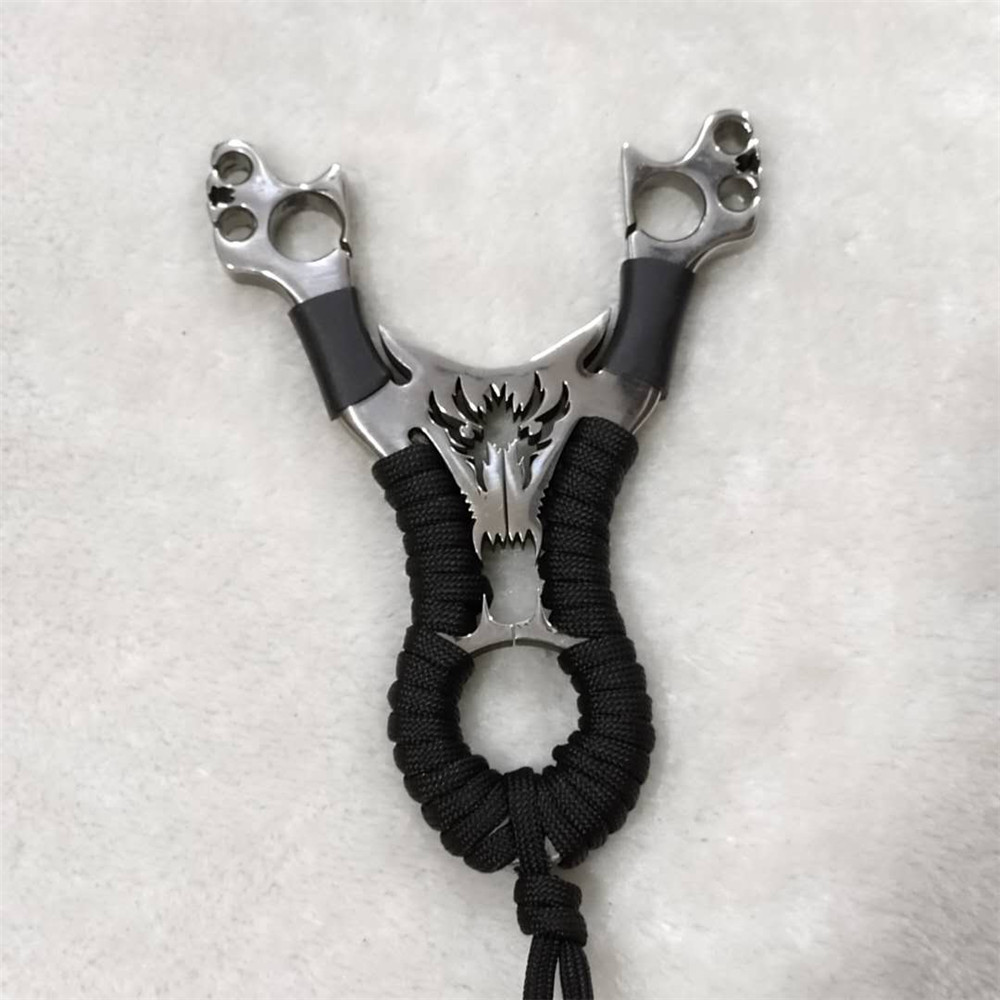 卡球屠龙双卡金刚狼弹弓双股卡球多瞄点线切割304不锈钢弹弓包邮