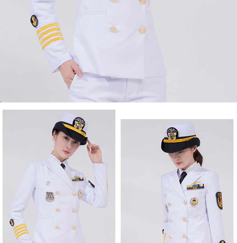 海员制服套装女水手服海员白制服仪仗队海员服婚纱礼服加工定制