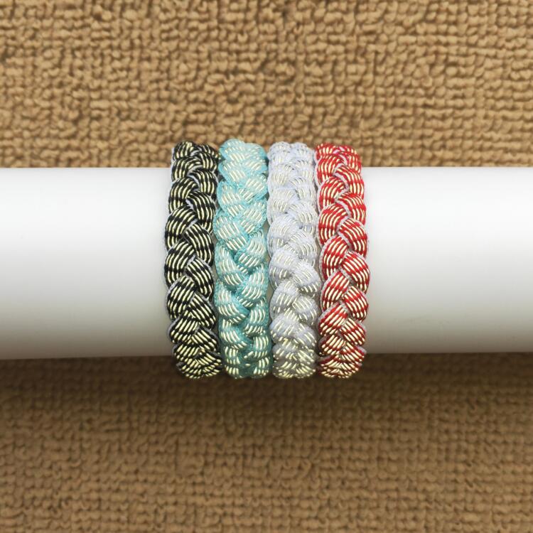 经典款黑白彩色全息反光纯手工编织鞋带手链抖音同款非小狮子手环