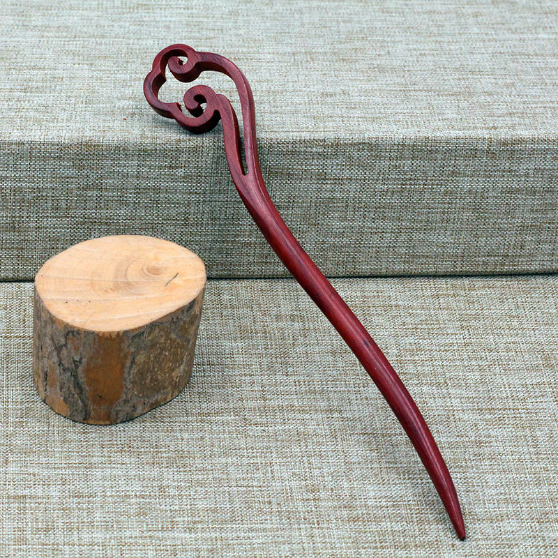 新款手工古典红木发簪 女士红酸枝木发钗 女生盘发红檀木簪子批发