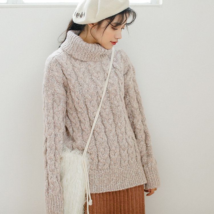 宽松粗棒针高领毛衣图片-海量高清宽松粗棒针高领毛衣图片大全 - 阿里