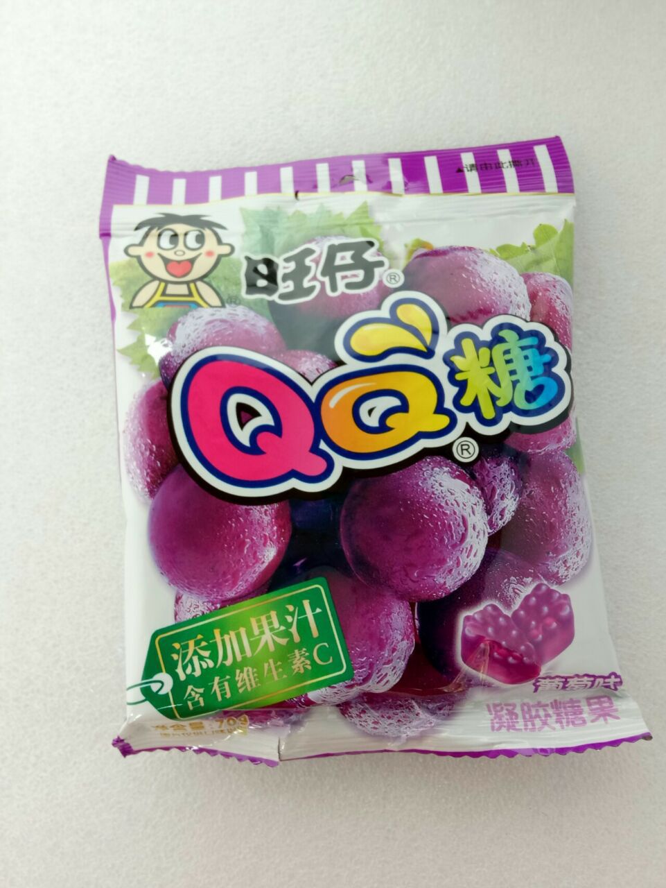 旺仔qq糖70g*10袋/盒水蜜桃/葡萄/草莓味 凝胶糖果 零食小吃 批发