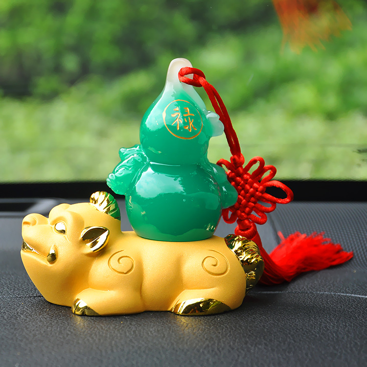 树脂工艺品镀金色风水招财金蟾龙龟摆件一路平安归来汽车摆件摆设