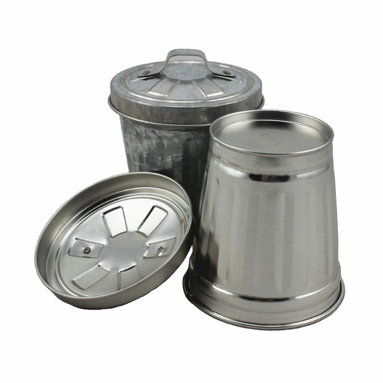 厂家供应马口铁带盖迷你小铁桶 镀锌铁垃圾桶 可制logo