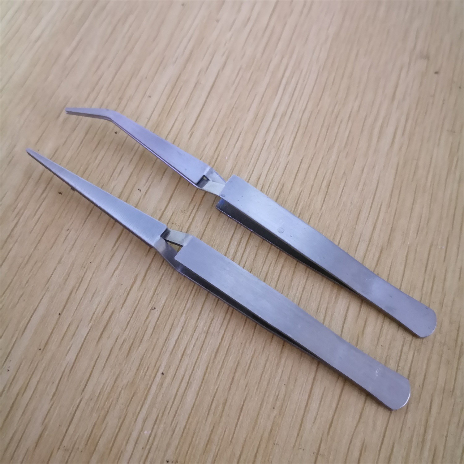 厂家供应不锈钢反向作用镊子钳120mmdiy手工具交叉镊子夹子美甲钳