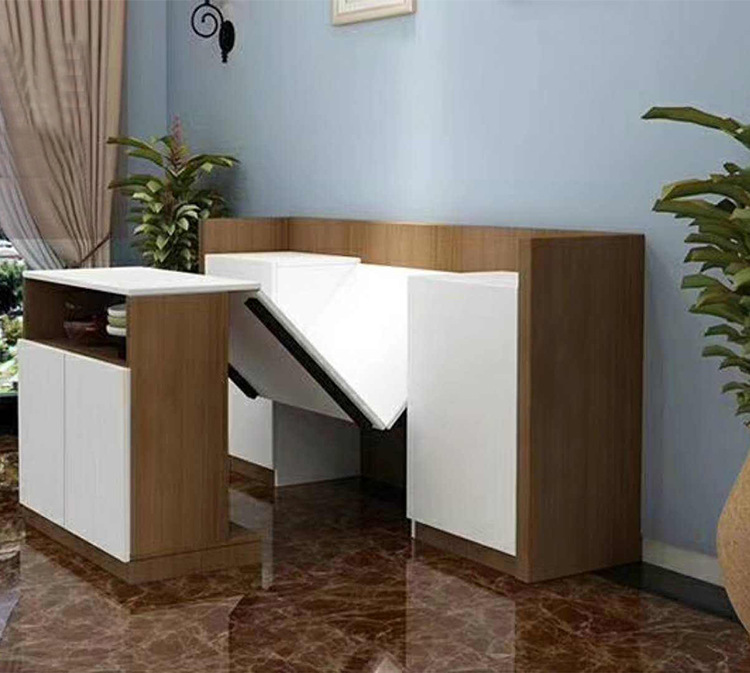 下翻折叠桌五金配件 多功能推拉伸缩吧台餐桌 隐形折叠桌五金下翻