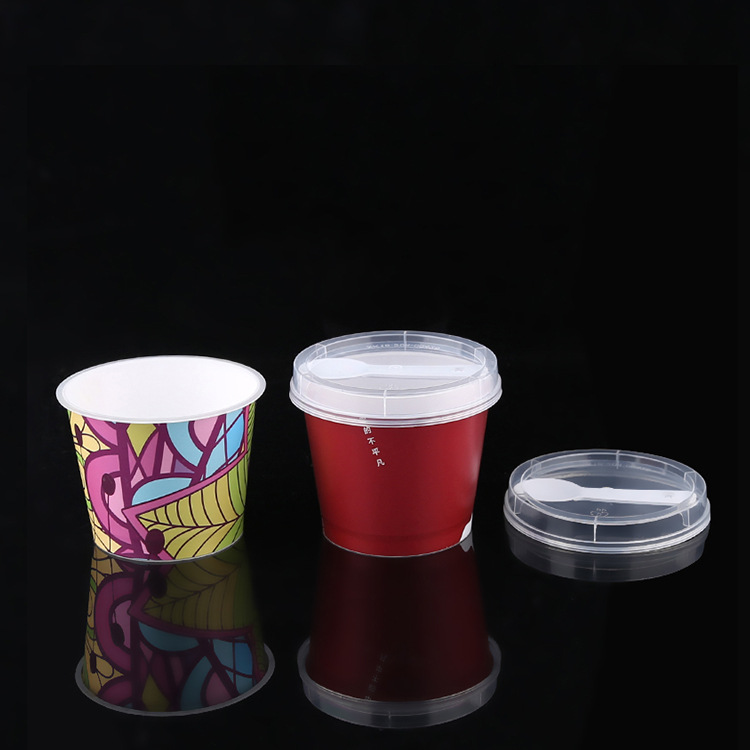 厂家直销注塑模内贴一次性环保批发 冰淇淋奶茶酸奶杯 可印刷logo