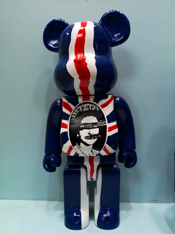 暴力熊米字旗bearbrick手办积木熊公仔玩具 模型400%英女王盒装