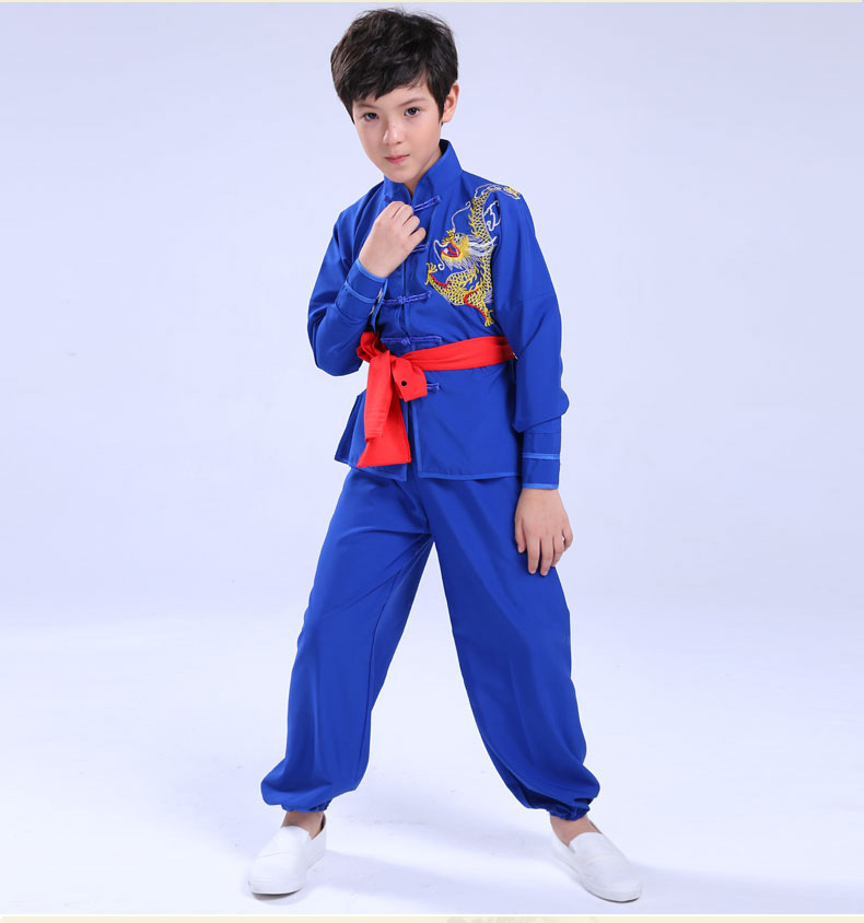 儿童武术服男女童练功服武道馆团体训练服太极服少儿童表演出服装