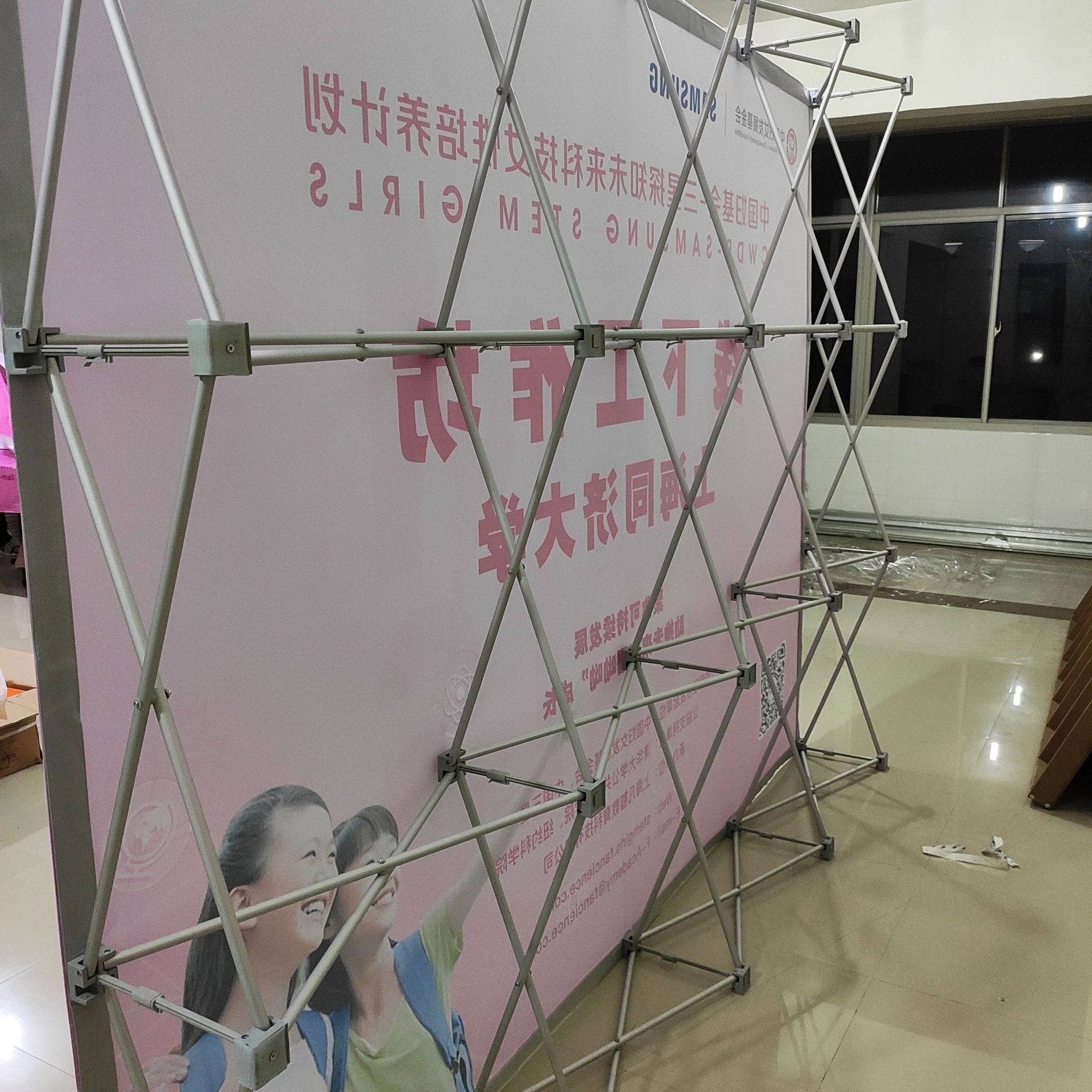 铝合金拉网展快幕展示架弹簧拉网拉网展架弹簧架铝合金展架