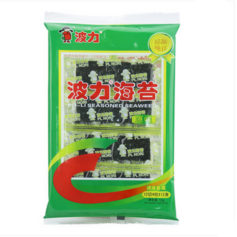 波力海苔12g*24包波力即食海苔12束4枚包邮