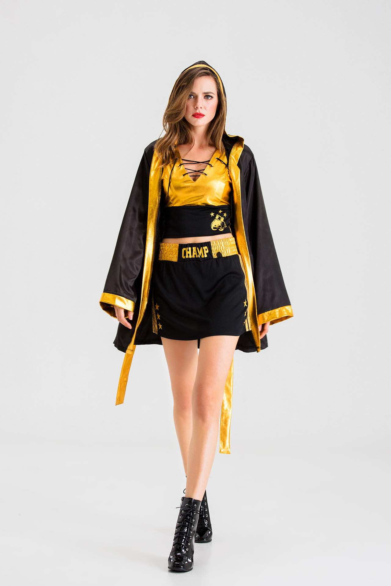 万圣节成人女性感披风短裙格斗士忍者拳击手服装cos酒吧ds演出服