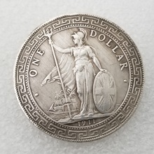 仿古工艺品英国1911黄铜材质黄铜镀银做旧银元批发#1847