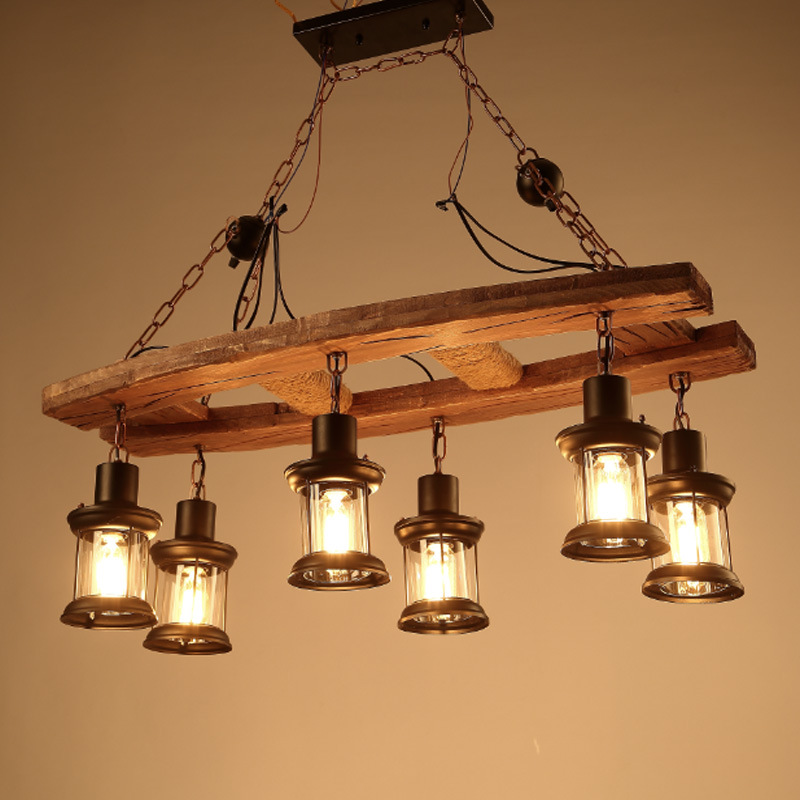 Boat Rudder Wood Antique Farmhouse Island Hanging Pendant Light Cafe Bar Lamp Fixture Loft Home Ceiling Lighting Chandeliers