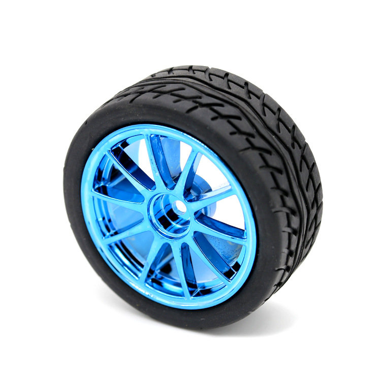自平衡小车轮胎车轮子轱辘两轮两驱四驱65mm越野智能机器人零配件