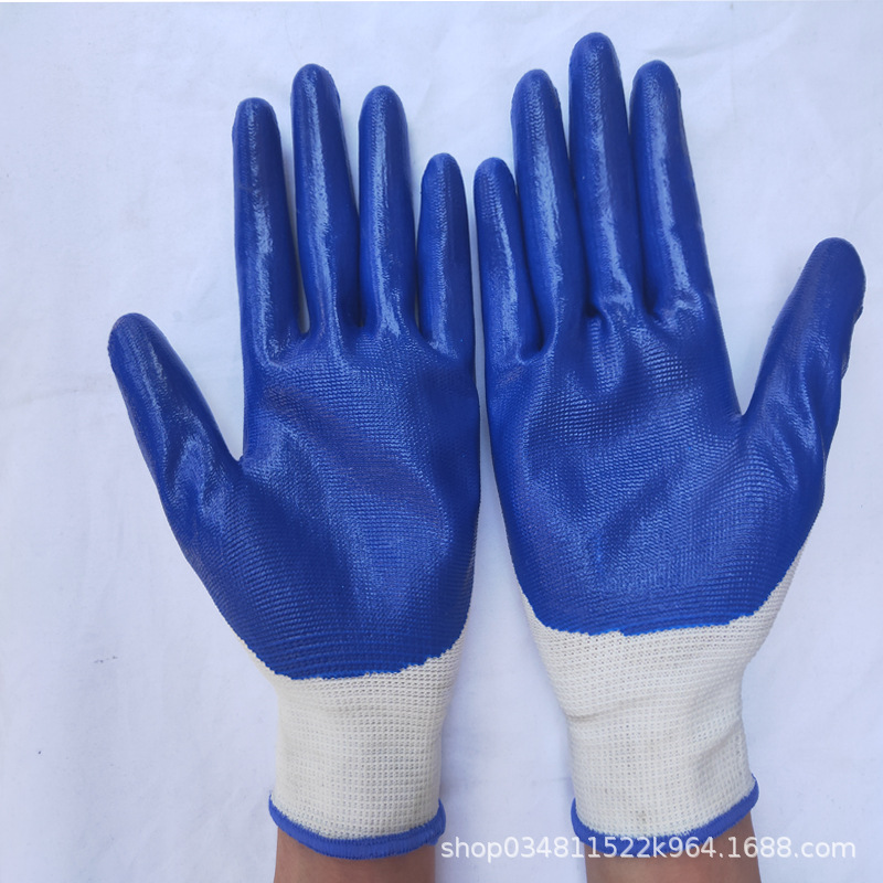 颗粒防滑手套 橡胶止滑劳保手套加厚全胶皮颗粒防水 工作耐磨防油