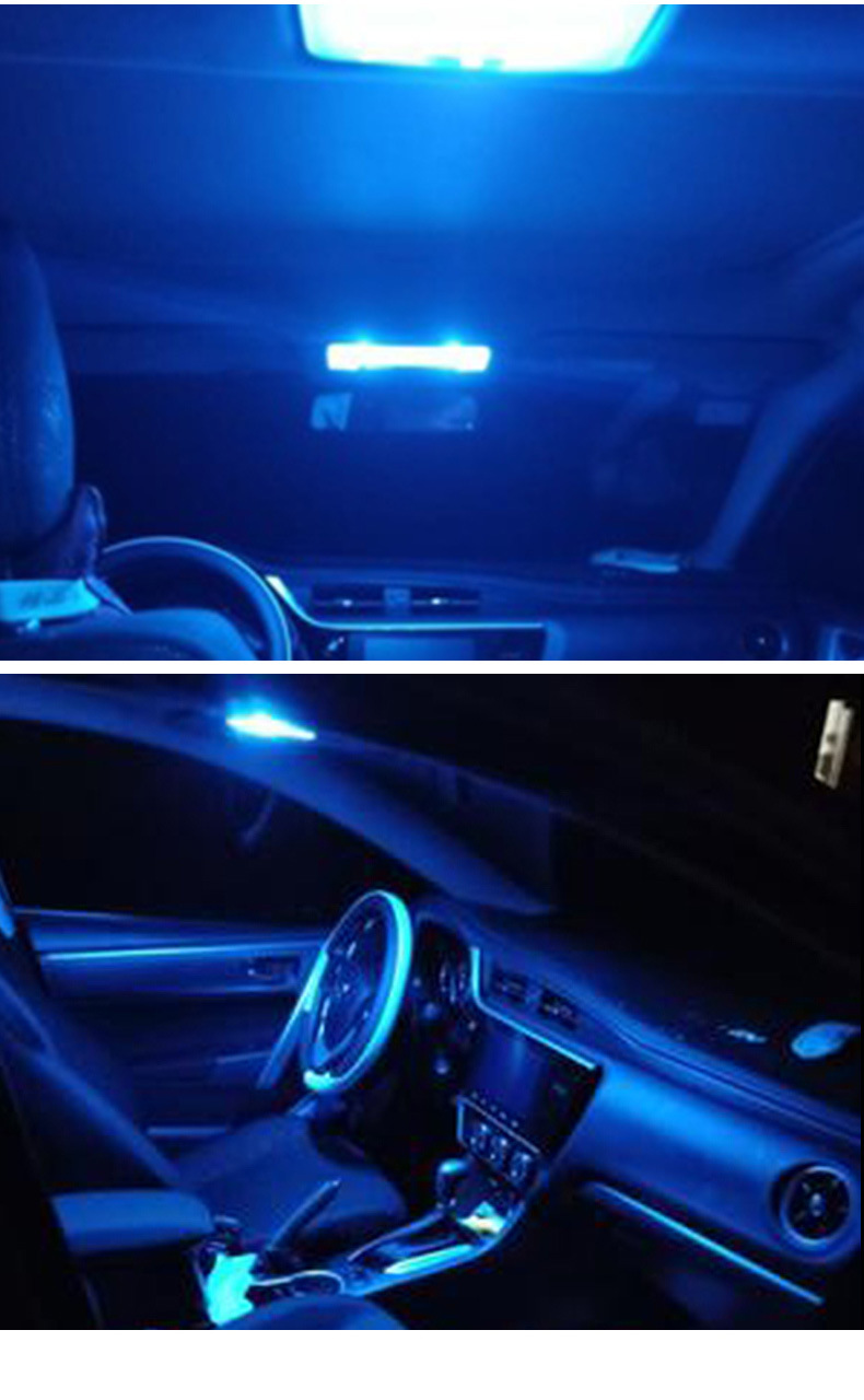 双尖t10 一抹蓝 阅读灯动态led车内阅读灯氛围灯牌照灯蓝转白