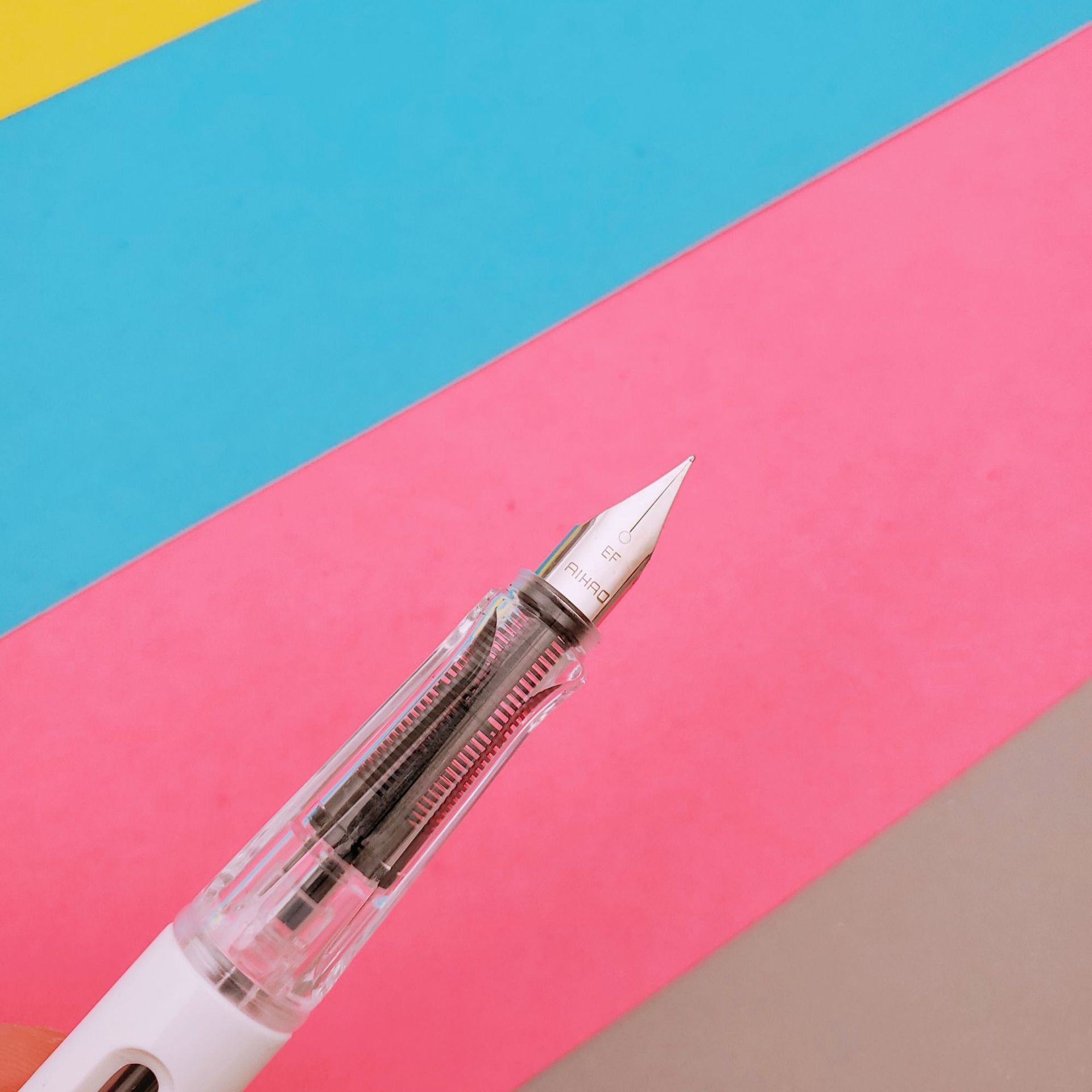 爱好文具新品ms011矫姿钢笔 学生墨囊彩色杆钢笔 内赠抽水器批发