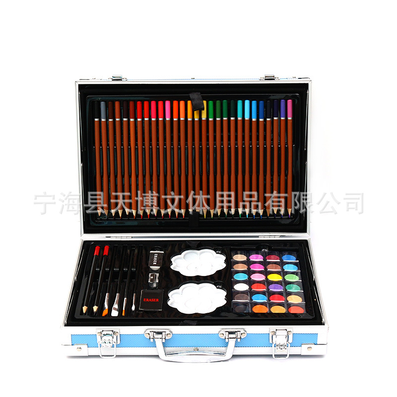 145 Children's Watercolor Pen Art Painting Stationery Gift Box Crayon Non-Dirty Hand Oil Painting Stick Painting Brush Set Wholesale