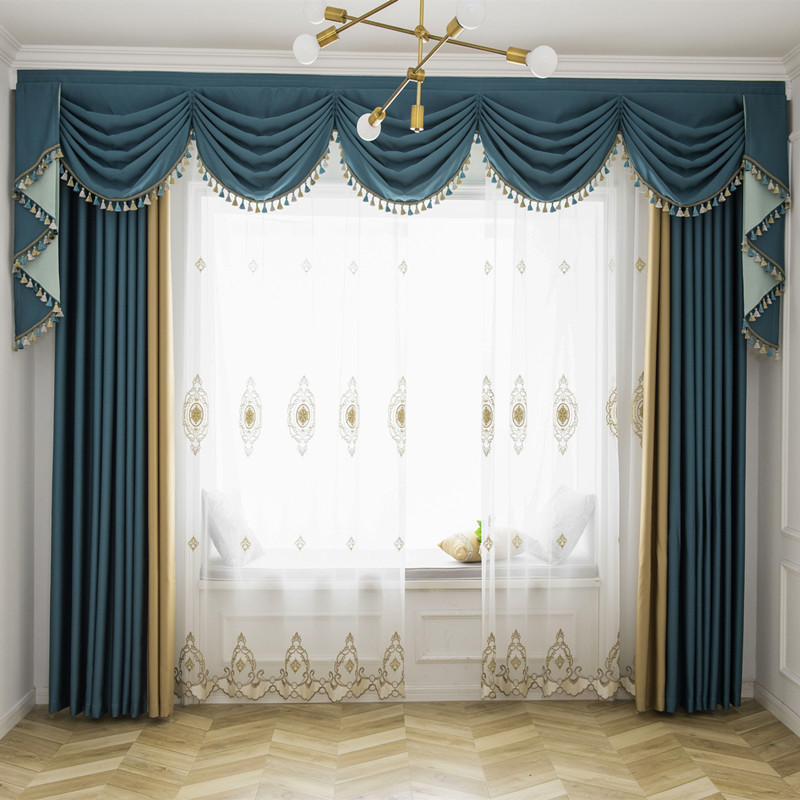 成品窗帘幔头水波幔平幔欧式幔