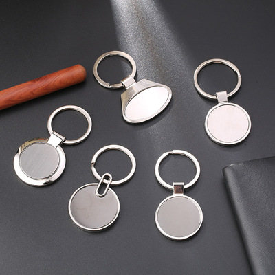创意钥匙扣金属单排钥匙挂件乌钢钥匙圈各种汽车挂件定做logo小礼