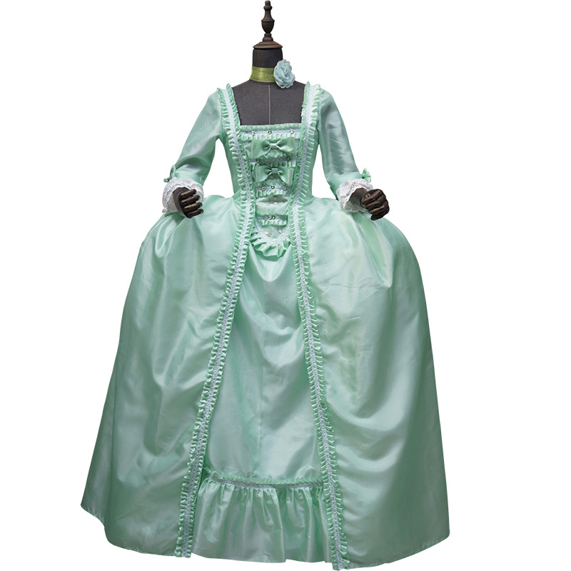 欧洲中世纪贵族少女裙复古裙大码舞会裙