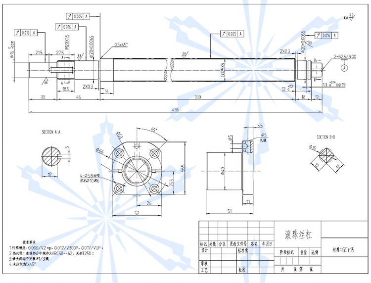 往复丝杆月牙套装来回轴绕线螺杆八字轴交叉轴往返式来回排线丝杠