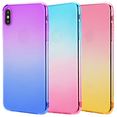 双色iphone xr手机壳 xs渐变色iphone xs max苹果xr手机壳新款