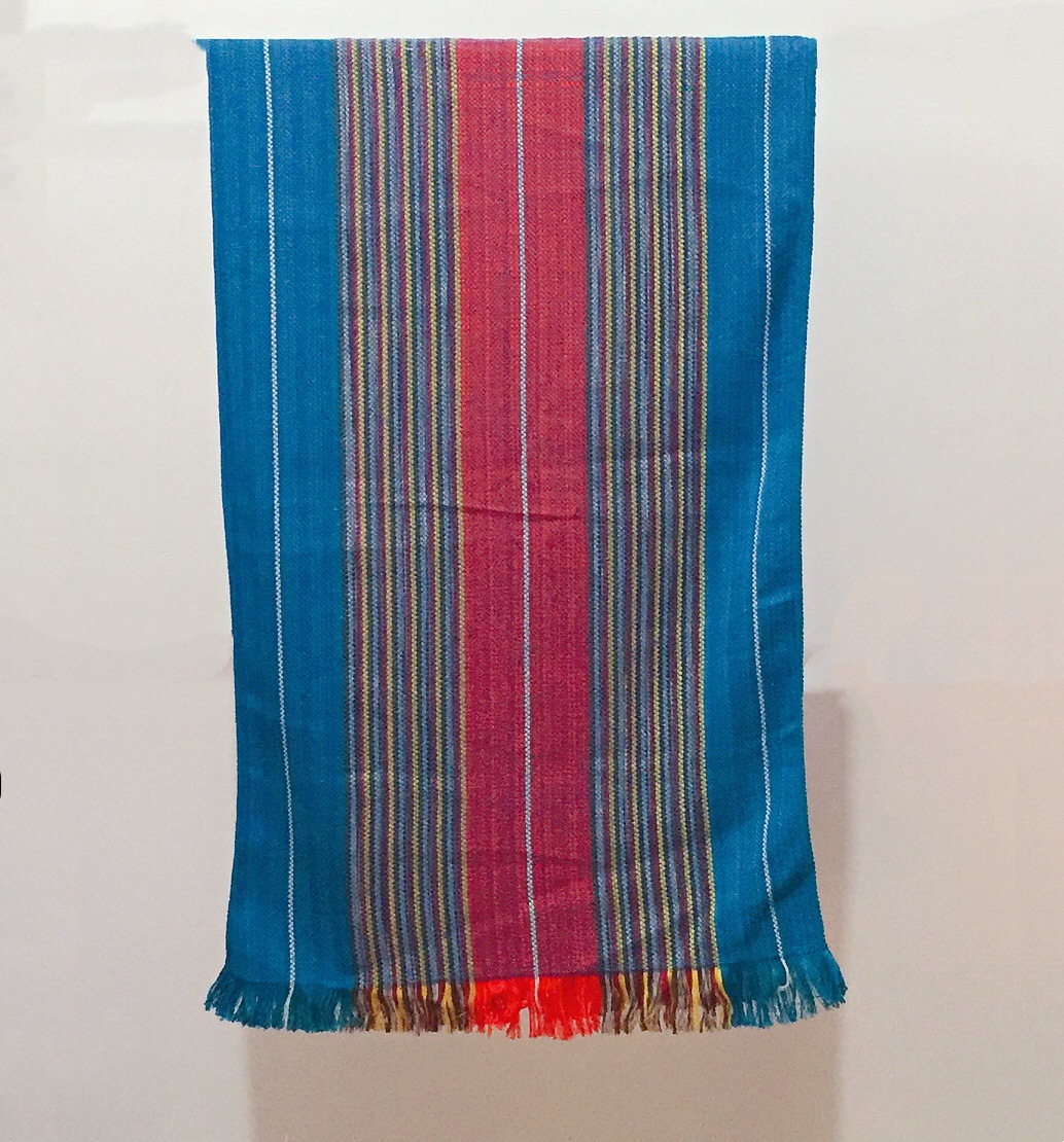 民族风手工土布围巾 棉质七彩配色编织披肩围脖 秋冬季男女款围巾