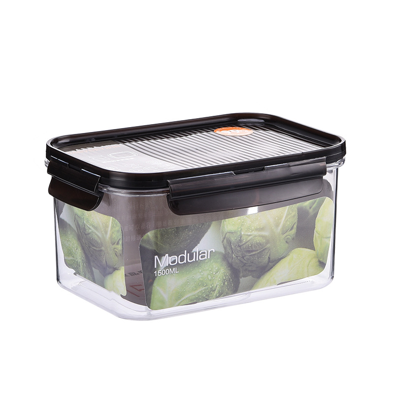 L102 Transparent Plastic Fresh-Keeping Box Suit Rectangular Sealed Storage Lunch Box Polycarbonate (PC) Refrigerator Food Storage Jar