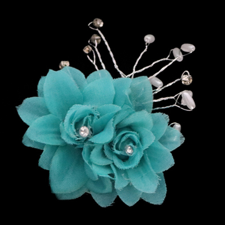 新娘盘头花儿童演出舞蹈头花 拉丁舞蹈头花表演舞台头饰水钻花朵