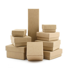 厂家牛皮纸首饰盒现货 可以定制logo 上下盖盒批发定制包装盒