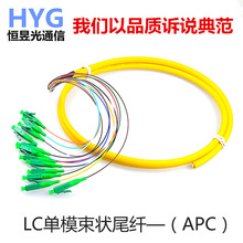 恒昱光 广电级1.5米LC束状尾纤 12芯LC/APC单模束状尾纤