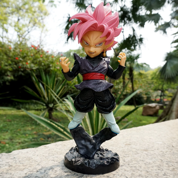 七龙珠超gk桃红超级赛亚人暗黑悟空粉发孙悟空动漫手办摆件