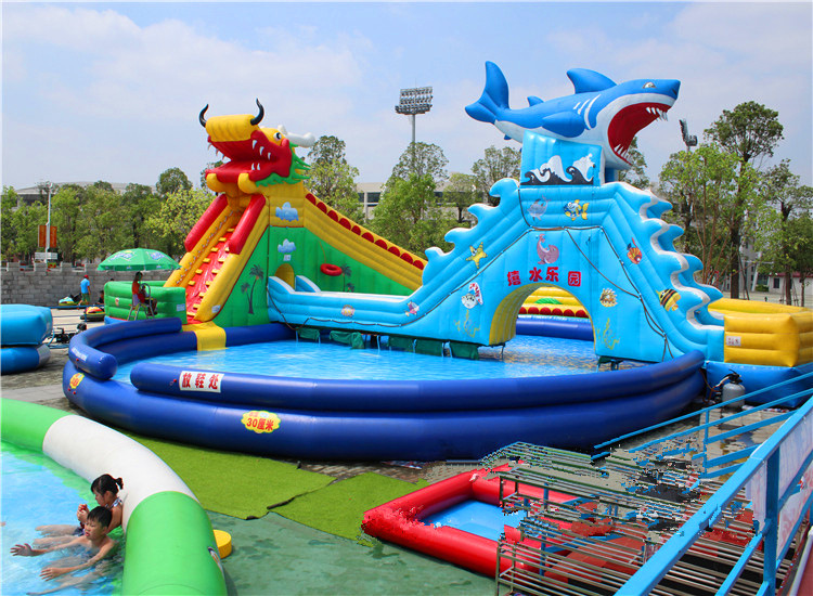 杭州海贝为大型户外充气水滑梯价格,移动水上乐园,龙头大滑梯,儿童