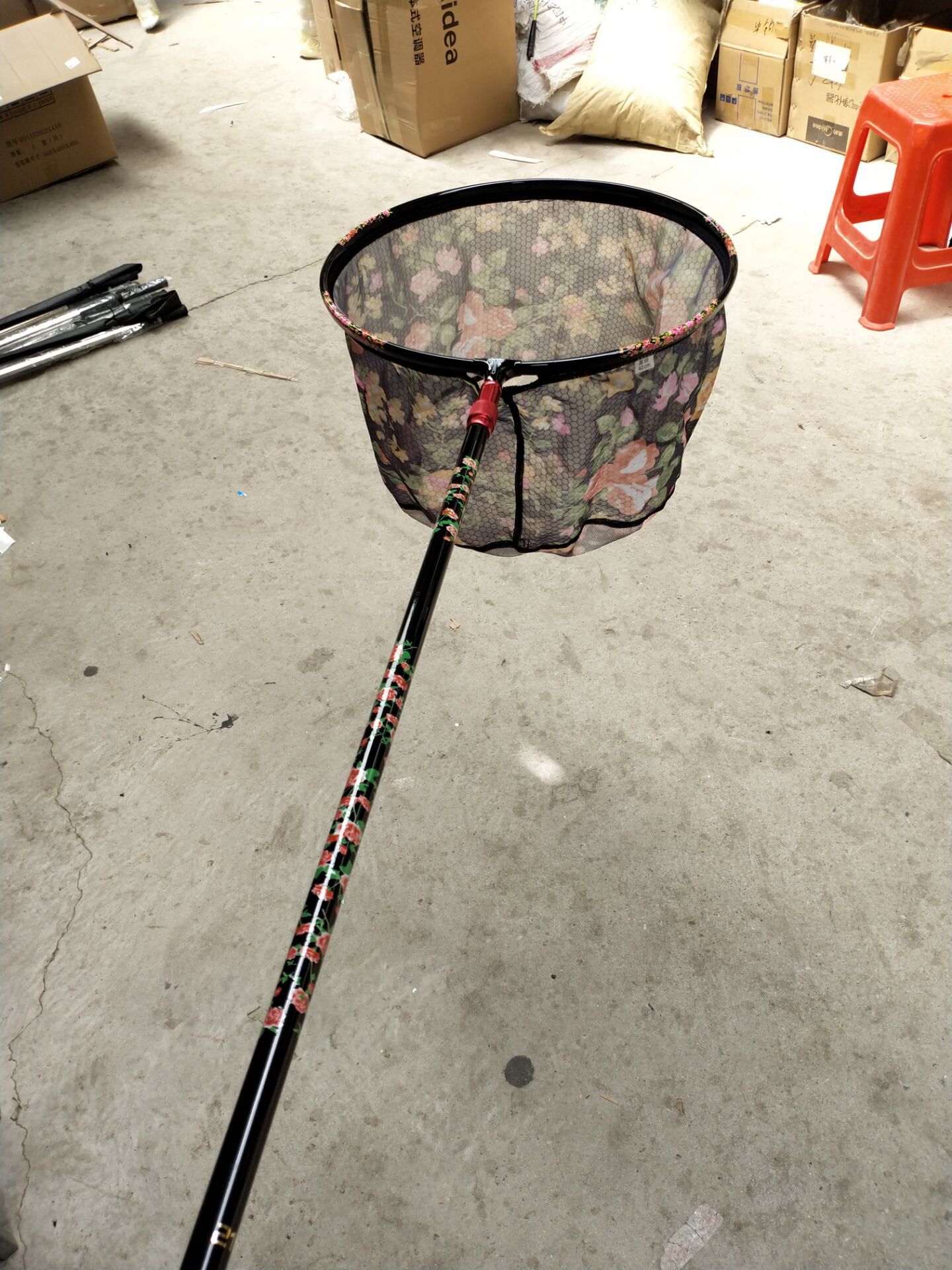 渔具批发碳素抄网 伸缩定位杆垂钓用品 捞鱼用品 钓具厂家