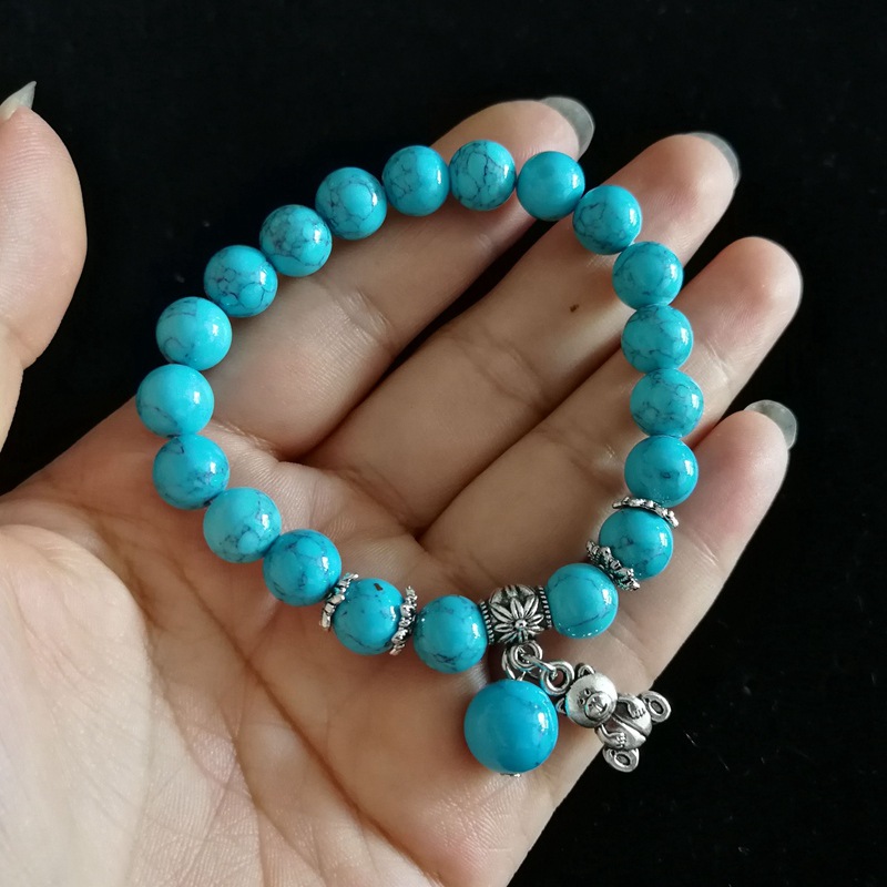 复古云南民族风蓝松石手链波西米亚旅游装饰品古典十二生肖手串女