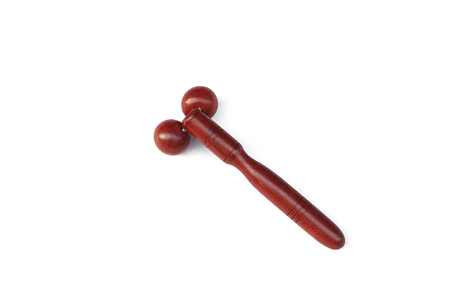 鸡翅木手动滚轮按摩器红花梨木质美容廋脸神器脸部背部腿部点穴棒