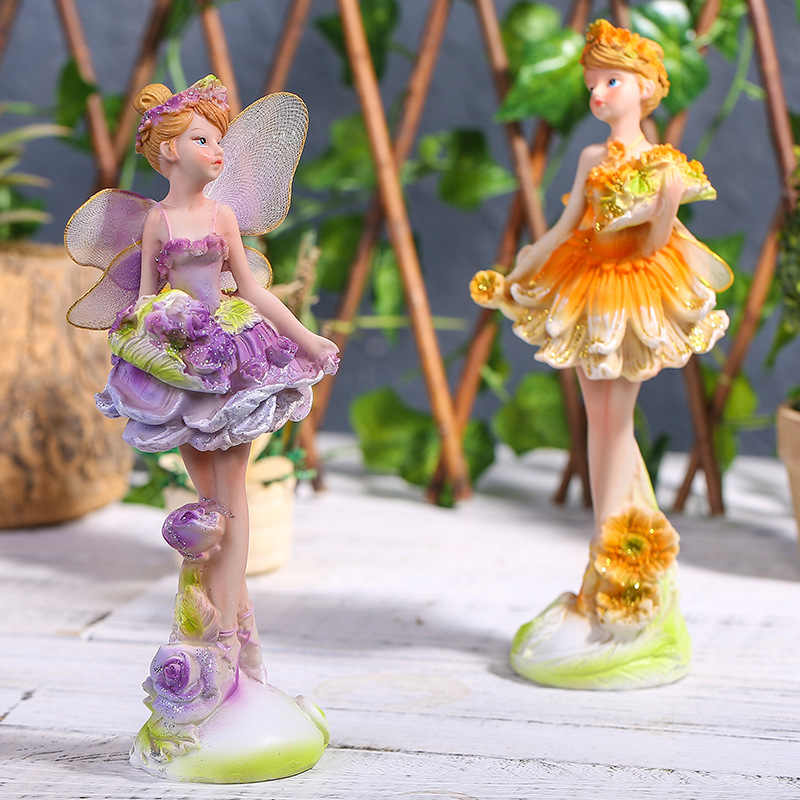 树脂厂家花仙子天使摆件定制 样板房家居软装饰品 芭蕾舞女孩摆件