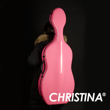 chrisitina大提琴盒亮粉色 大提琴包 大提琴琴盒 配件盒子