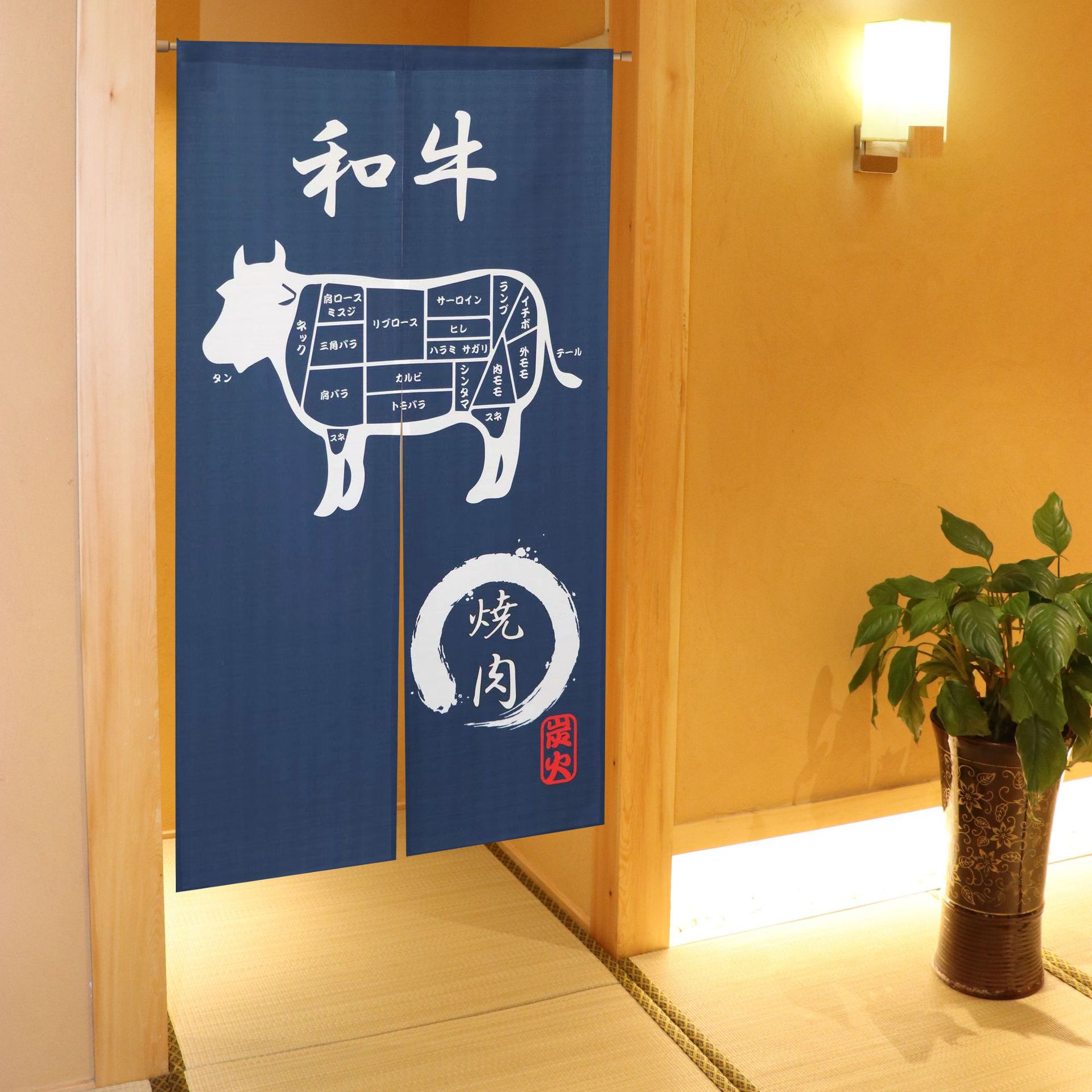 日式门帘 烤肉 寿司 餐饮店用 加长150cm 面料柔软 伸缩杆简单用