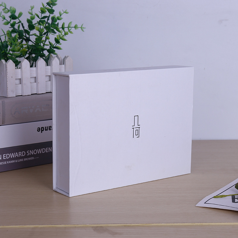 白色面膜盒保健品礼盒翻盖式纯白茶叶礼品盒包装盒定做logo